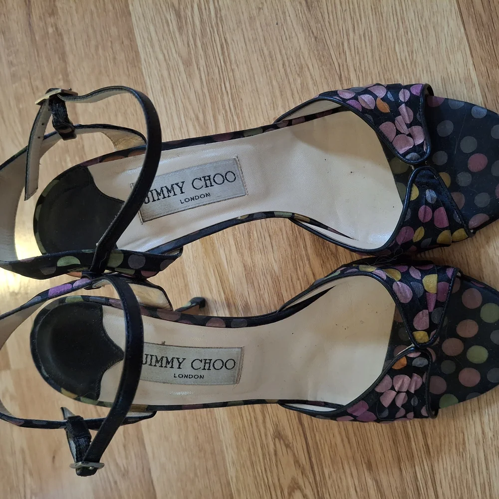 SOLD DO NOT BUY Jimmy Choo Vintage Polka Dot Sandals - Ratti Dot - Picture 2 of 7